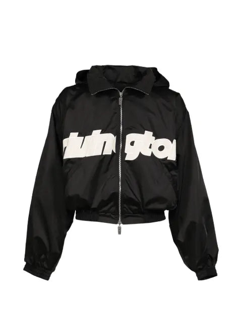 RRR123 Flagship Abbots logo-appliqué hooded jacket